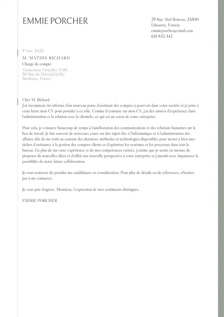 CV template Amsterdam